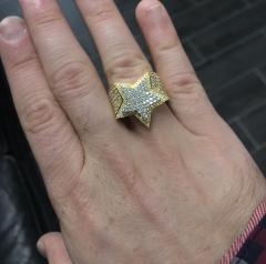 14k yellow gold diamond vs double star ring 2.41ct