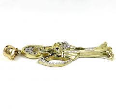 10k two tone gold halo large grim reaper pendant 