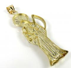 10k two tone gold halo large grim reaper pendant 