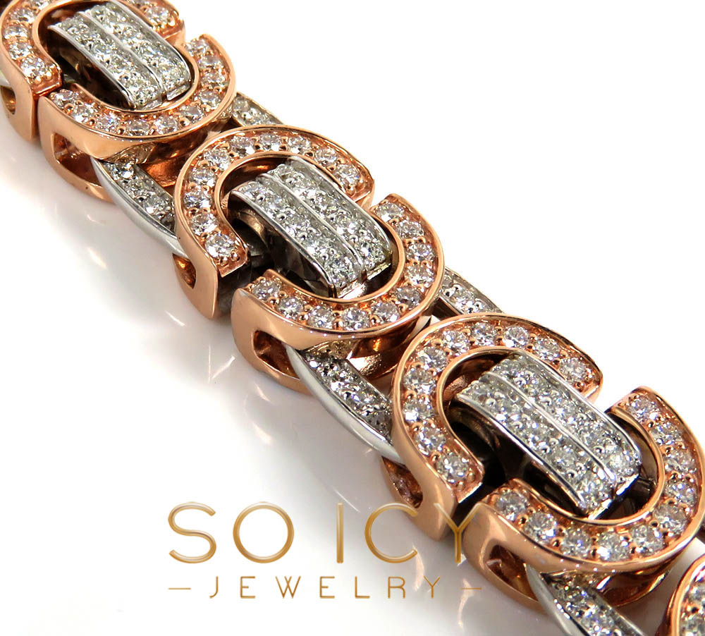 14k two tone diamond byzantine bracelet 8.50