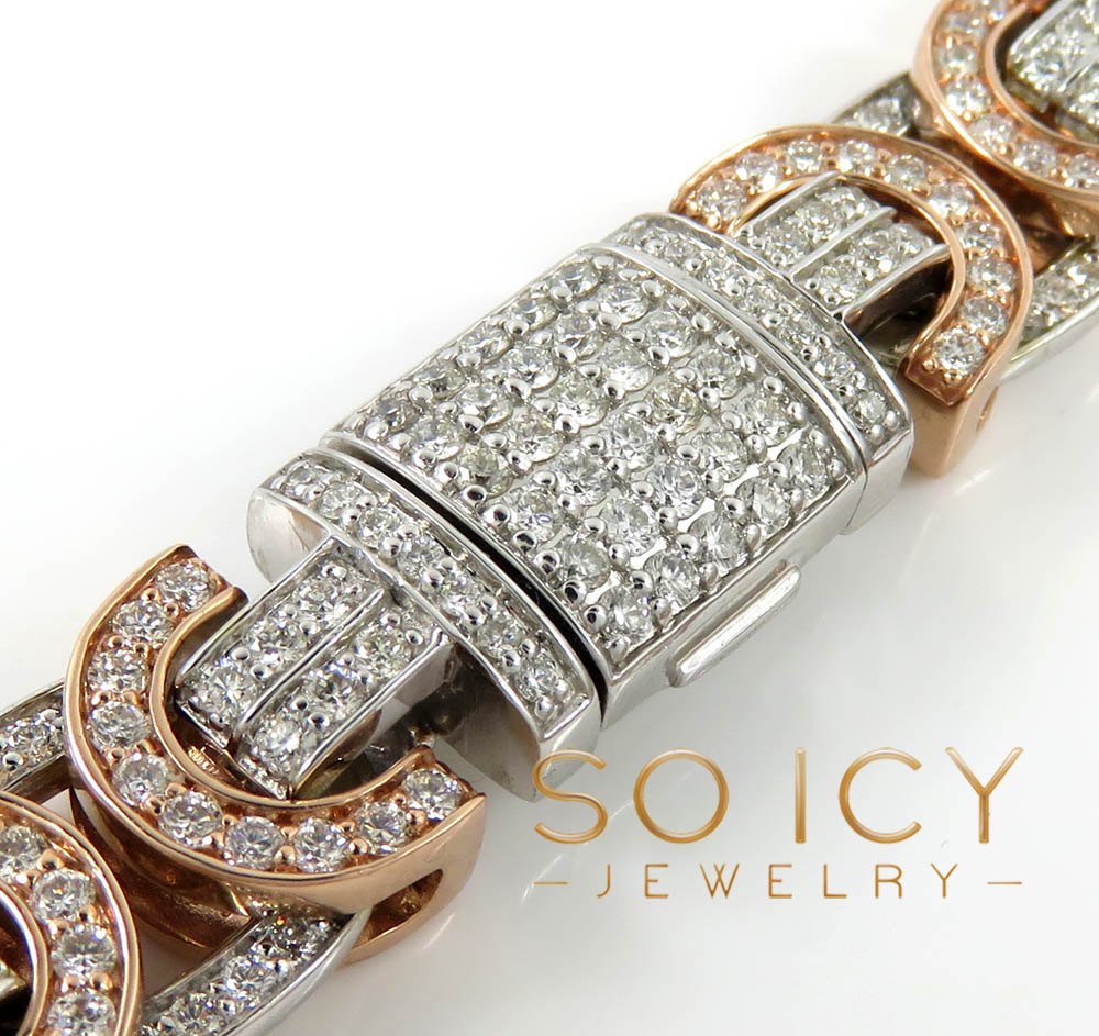 14k two tone diamond byzantine bracelet 8.50