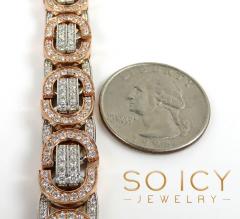 14k two tone diamond byzantine bracelet 8.50