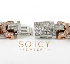 14k two tone diamond byzantine bracelet 8.50