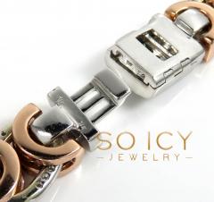 14k two tone diamond byzantine bracelet 8.50