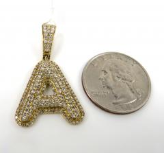 10k yellow gold diamond custom made initial pendant 1.60ct