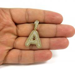 10k yellow gold diamond custom made initial pendant 1.60ct