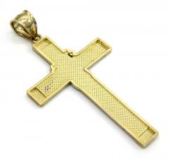 14k two tone large rosary jhs cross 