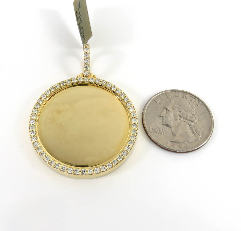 10k yellow gold xl diamond picture pendant 1.45ct