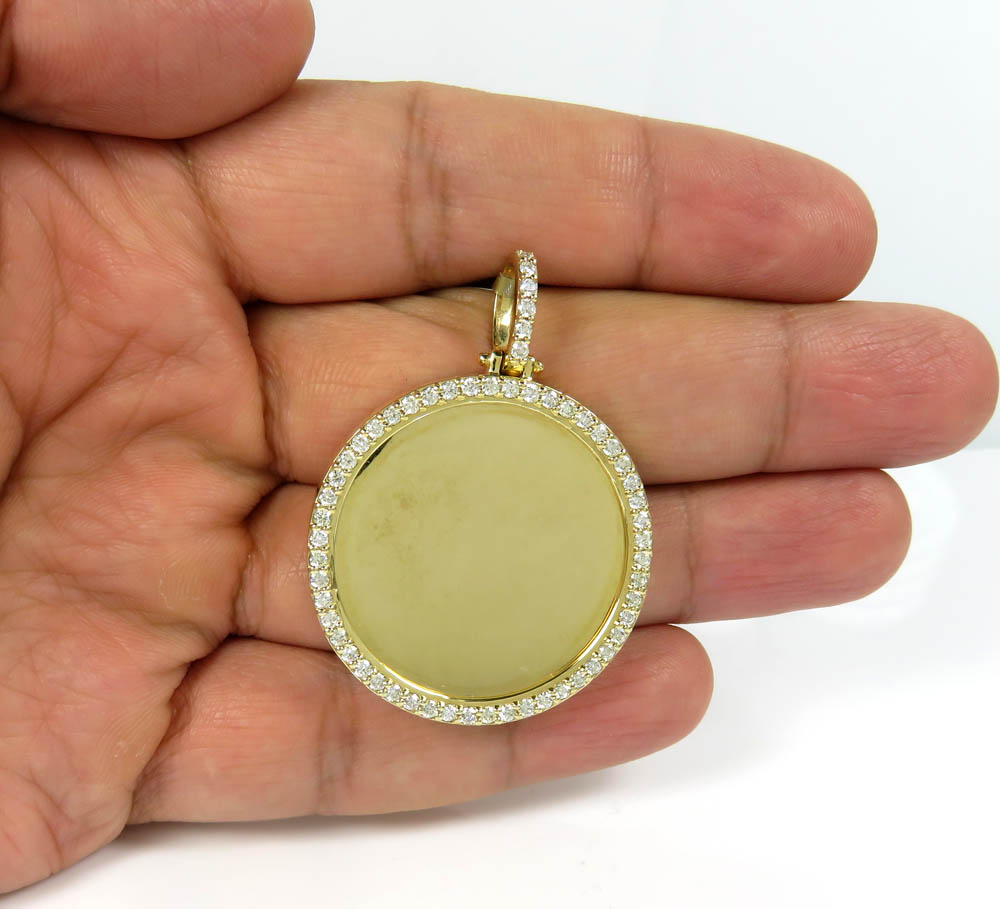 10k yellow gold xl diamond picture pendant 1.45ct