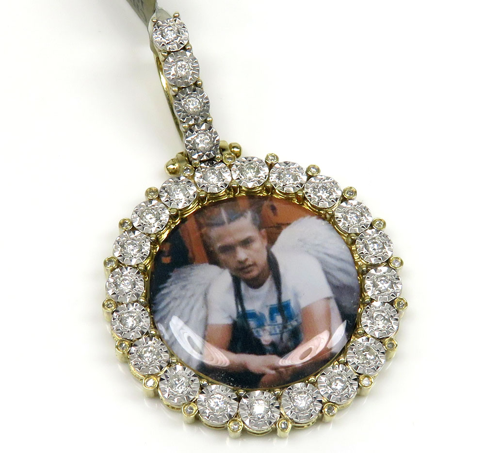 10k yellow gold xl diamond picture pendant 1.45ct