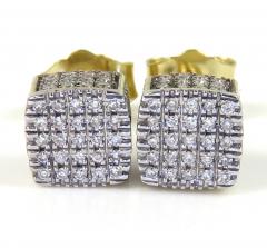 10k yellow gold 5x5 diamond cube earrings 0.21ct