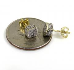10k yellow gold 5x5 diamond cube earrings 0.21ct