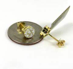 10k yellow gold round frame 26 diamond cluster 7mm earrings 0.77ct