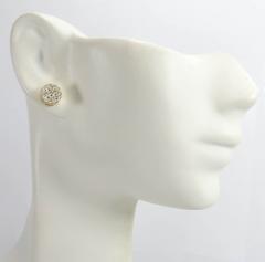 10k yellow gold round frame 26 diamond cluster 7mm earrings 0.77ct
