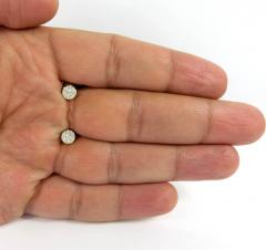 10k yellow gold round frame 26 diamond cluster 6mm earrings 0.45ct