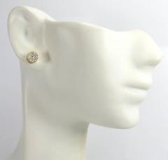 10k yellow gold round frame 26 diamond cluster 6mm earrings 0.45ct