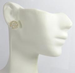 10k yellow gold round diamond 10mm cluster earrings 1.12ct