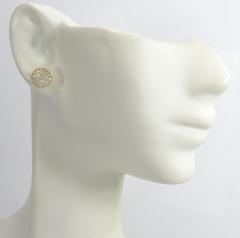 10k yellow gold round diamond 7.50mm cluster earrings 0.45ct