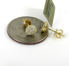 10k yellow gold round diamond 6.50mm cluster earrings 0.28ct
