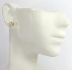 10k yellow gold round diamond 6.50mm cluster earrings 0.28ct
