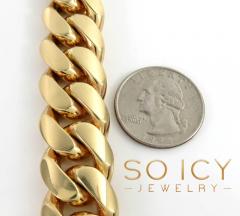 14k yellow gold solid xl miami bracelet 8.50 inches 18mm