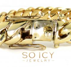 14k yellow gold solid xl miami bracelet 8.50 inches 18mm