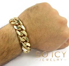 14k yellow gold solid xl miami bracelet 8.50 inches 18mm