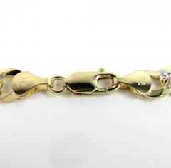 10k two tone diamond cut id bracelet 9 inch 10mm 