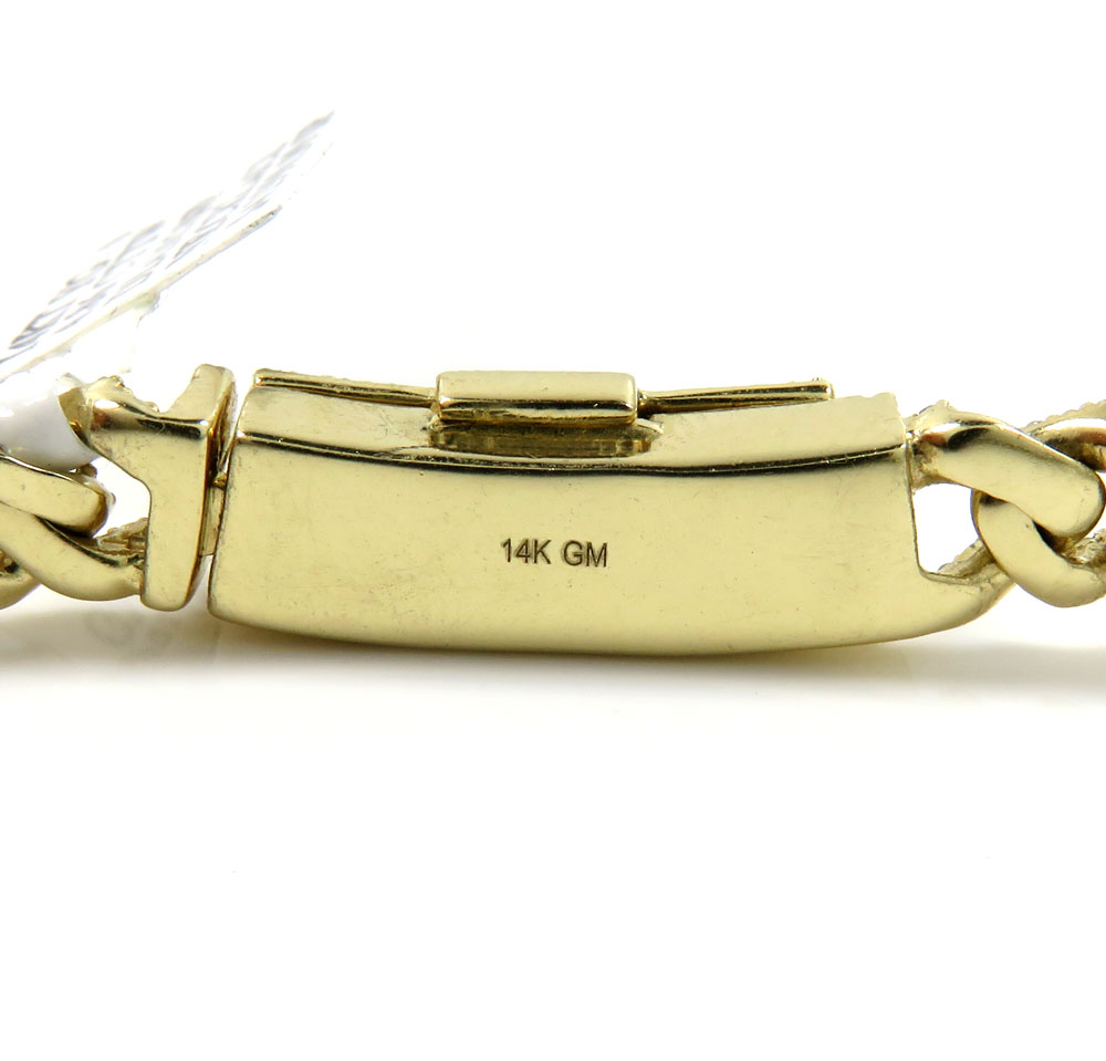 14k solid gold diamond miami tight link chain 20-24