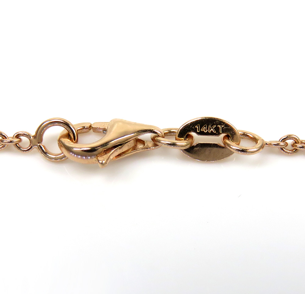 14k rose gold solid skinny rolo chain 16-20
