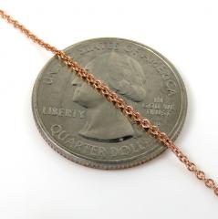 14k rose gold solid skinny rolo chain 16-20