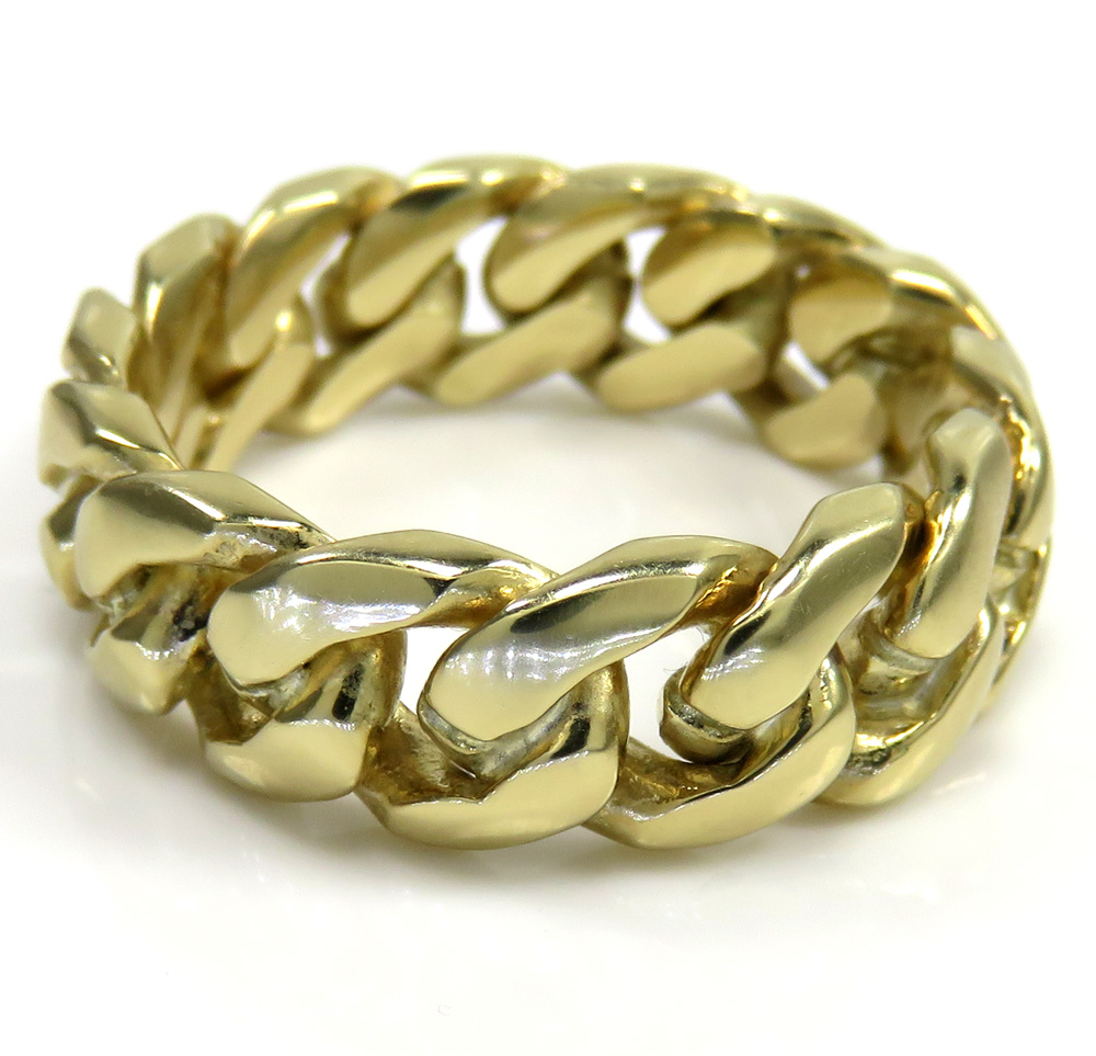 Miami cuban link diamond ring Clearance