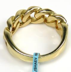 14k yellow gold solid diamond 8.5mm cuban ring 0.26ct