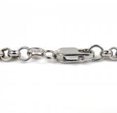14k white gold hollow rolo link chain 16-22 inch 3.20mm 