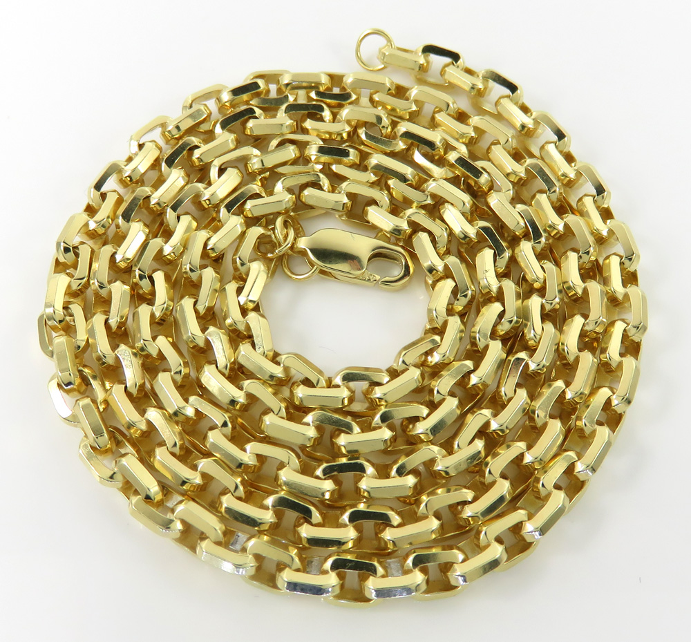 10k yellow gold solid beveled edge cable chain 20-26 inches 4.50mm - Image 2