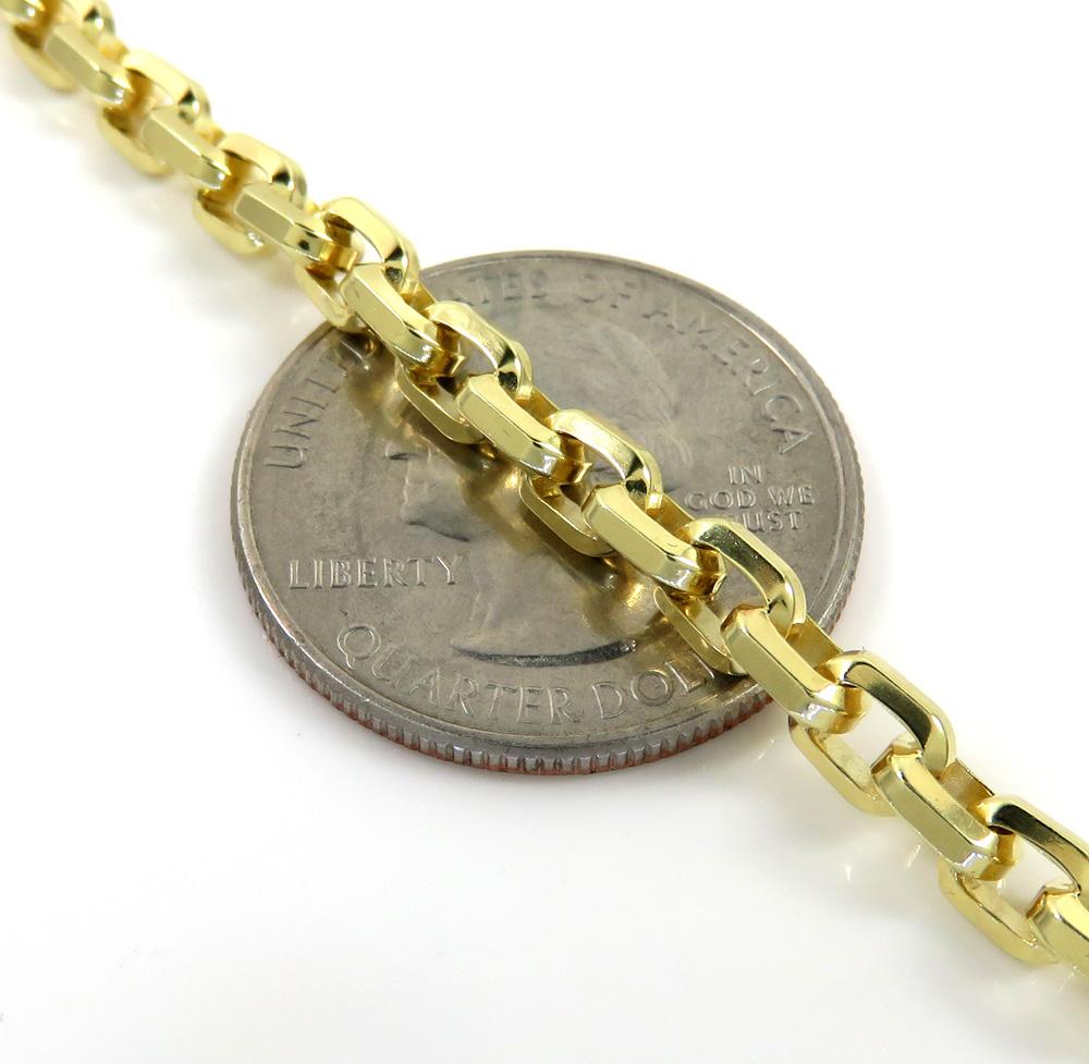 10k yellow gold solid beveled edge cable chain 20-26 inches 4.50mm - Image 3