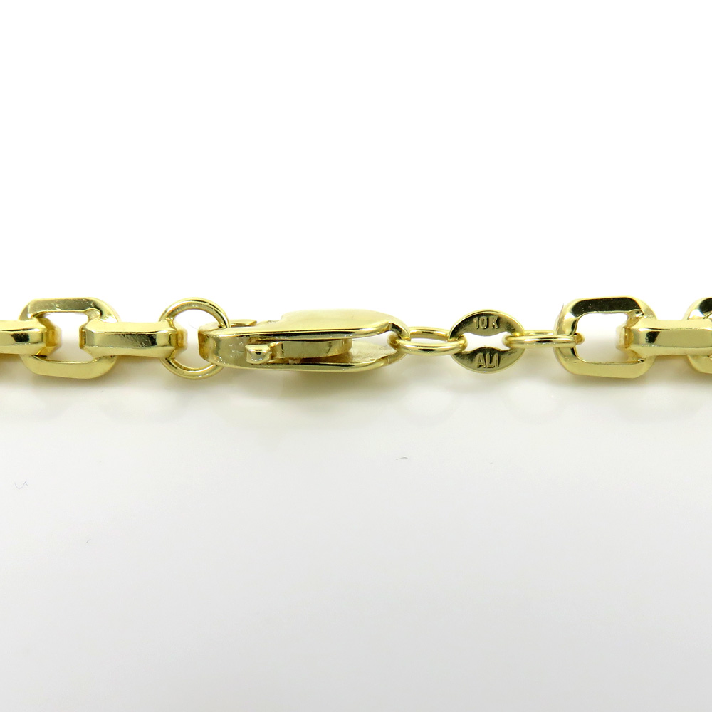 10k yellow gold solid beveled edge cable chain 20-26 inches 4.50mm - Image 4