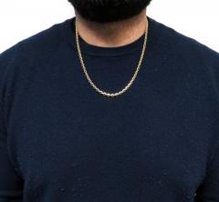 10k yellow gold solid beveled edge cable chain 20-26 inches 4.50mm