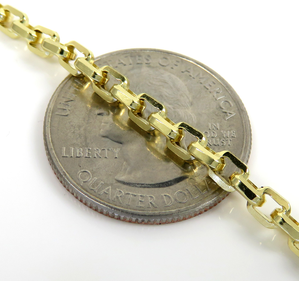 10k yellow gold solid beveled edge cable chain 20-30 inches 3.60mm - Image 3