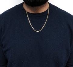 10k yellow gold solid beveled edge cable chain 20-30 inches 3.60mm