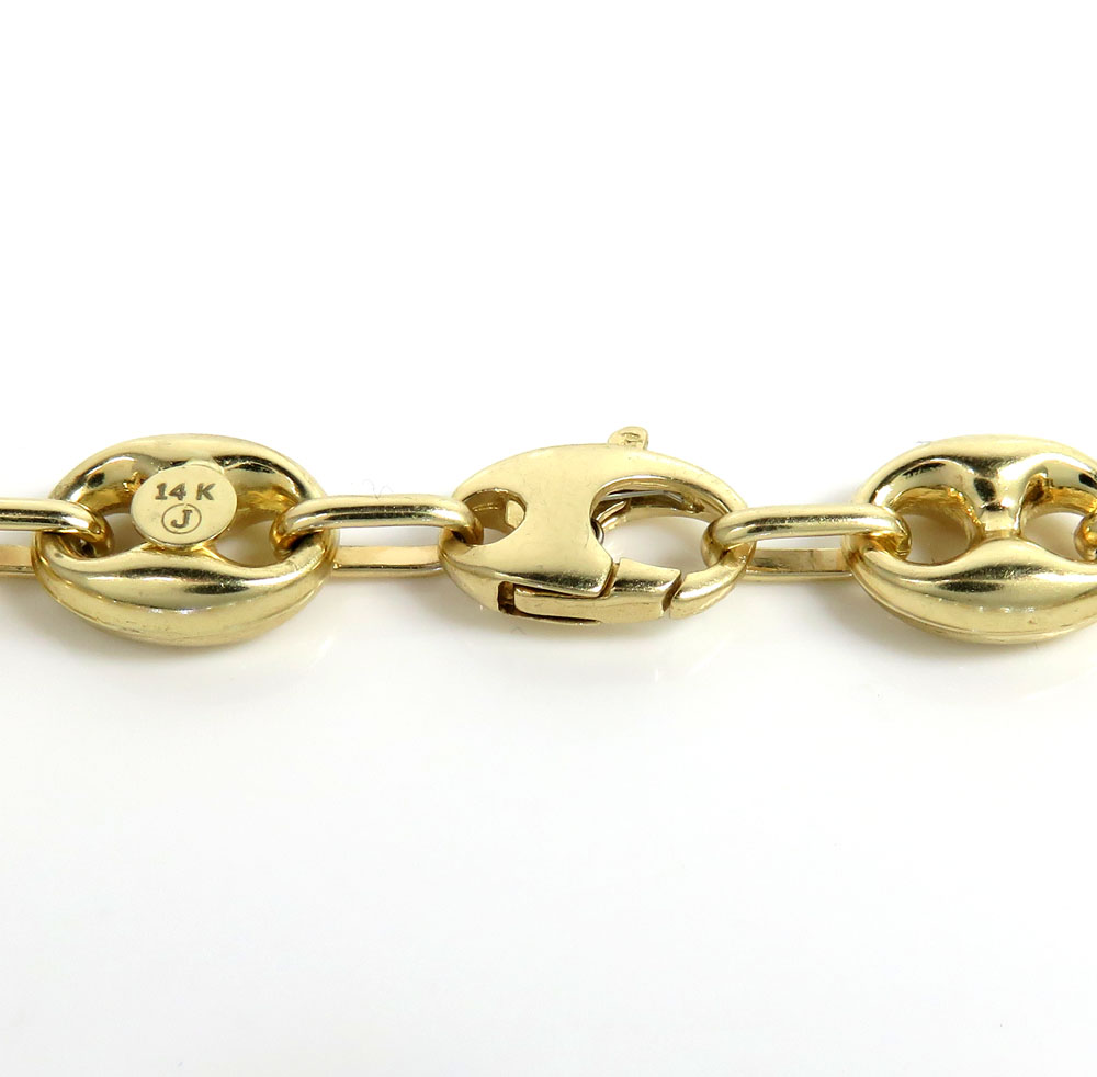 14k yellow gold hollow gucci puffed link bracelet 9mm 8.75