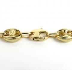 14k yellow gold hollow gucci puffed link bracelet 9mm 8.75