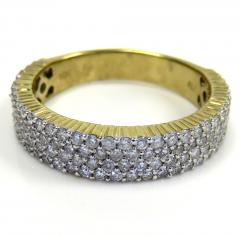 10k yellow gold four row diamond wedding band ring 1.27ct