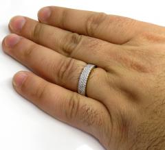 10k yellow gold four row diamond wedding band ring 1.27ct