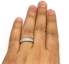 10k yellow gold four row diamond wedding band ring 1.27ct