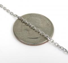 14k white gold bezel diamond cable link necklace 16-22