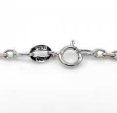 14k white gold bezel diamond cable link necklace 16-22