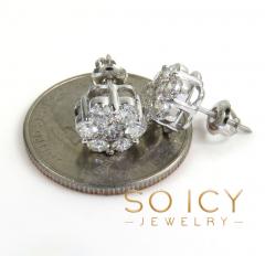 9mm 14k yellow white or rose gold 25 pointer center diamond invisible cluster earrings 1.75ct