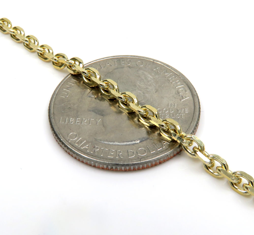 10k yellow gold solid cable link chain 22 inch 2.80mm