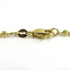 10k yellow gold moon cut bead link chain 20-26 inch 2.50mm